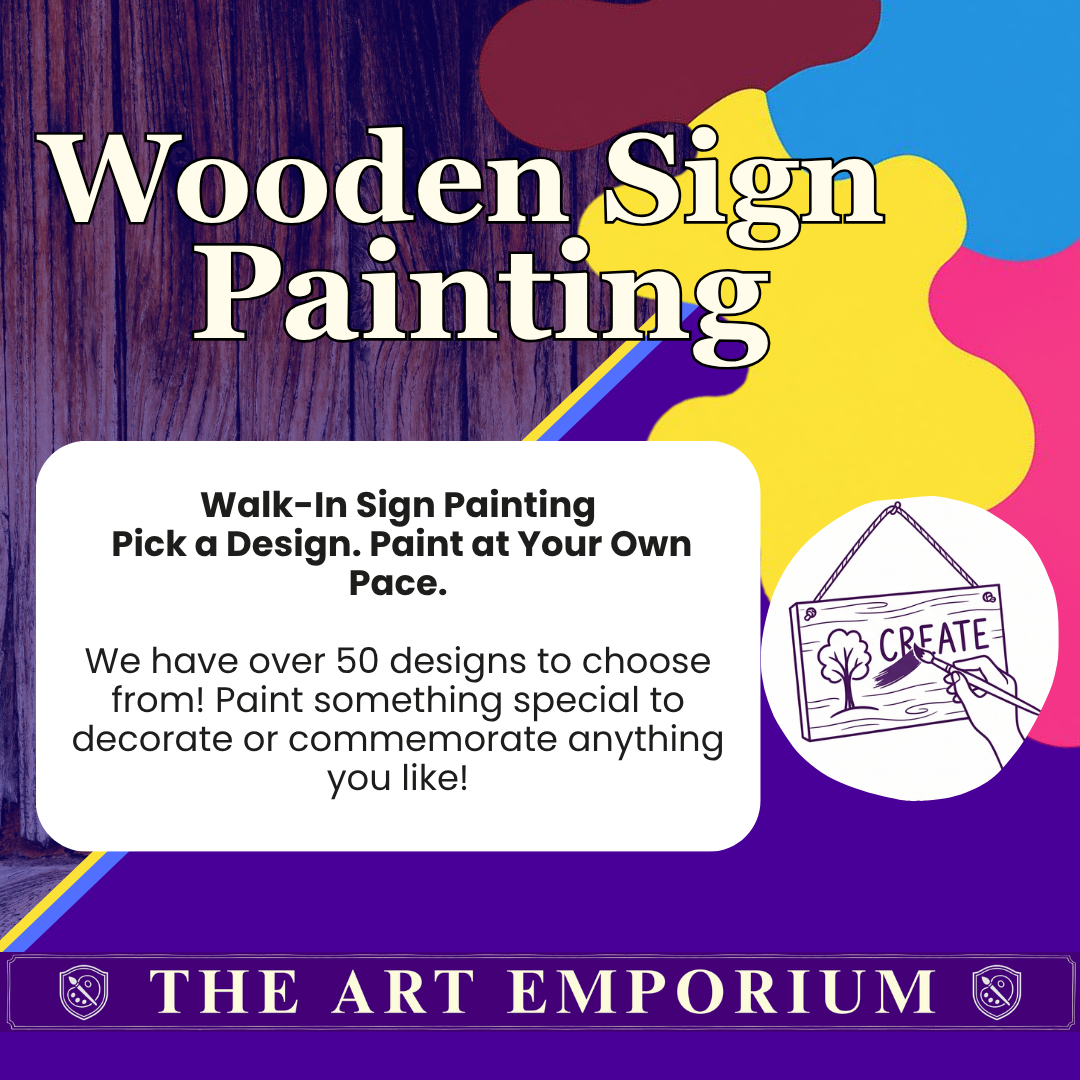 Wooden Sign Painting at The Art Emporium — choose from 50+ designs